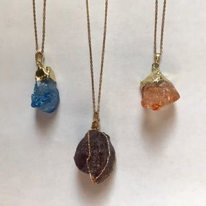 3 PC ROCK NECKLACE SET